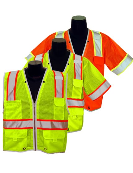 Crew Yellow High Visibility Safety Vest With 2 Pockets