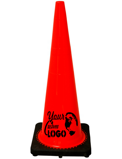 Orange 12\" Traffic Cone with Black Base