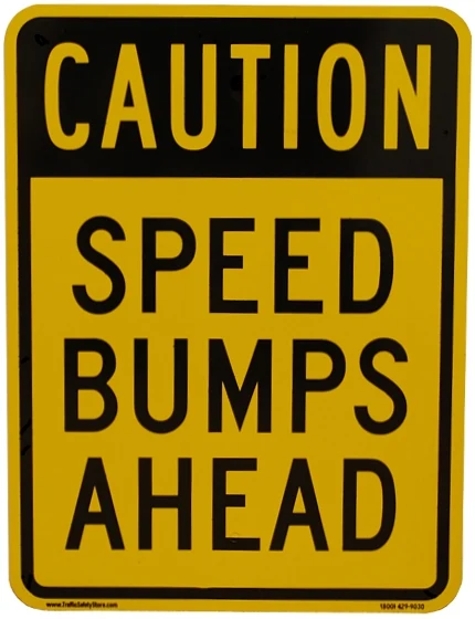 18\" x 24\", EG Reflective, \"Caution Speed Bumps Ahead\" Sign