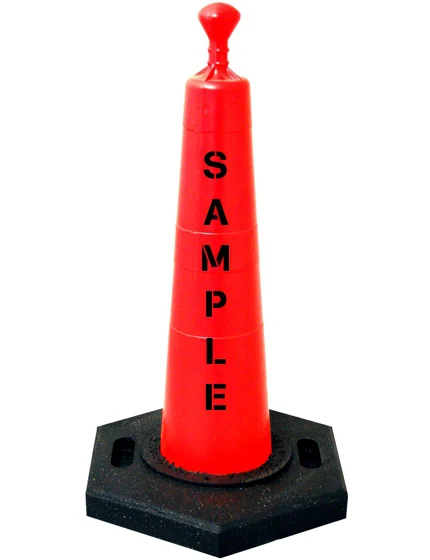 28\" Grabber Cone with 10 Lb. Base w/Custom Stencil