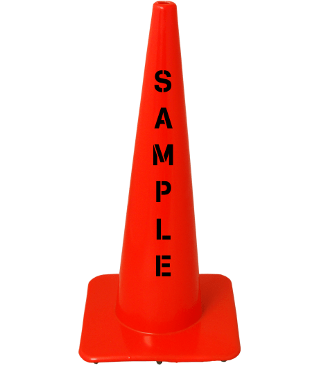 28\" Slim Line Traffic Cones - Solid Orange