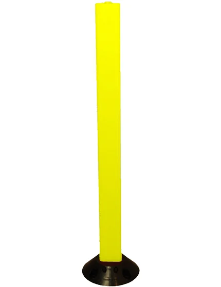 36\" Yellow Clover-Leaf Urethane Delineator Post, Surface Mount Base with Two (2) Bundy Adhesive Pads