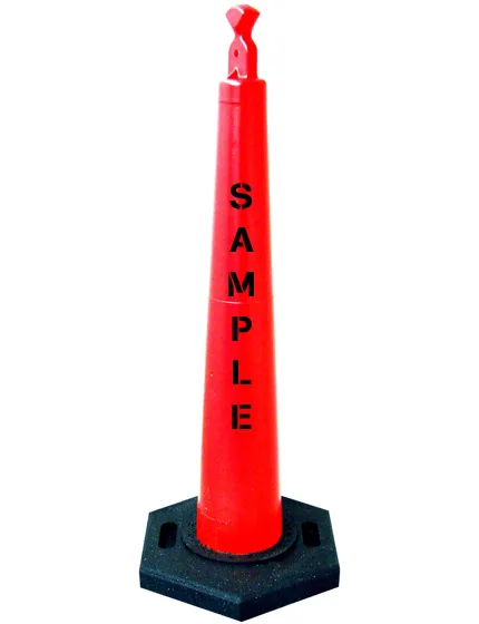 42\" Grabber Cone with 16 Lb. Recycled Rubber Base with Custom Stencil