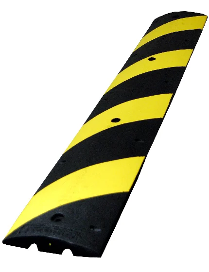 6\u0027 Reflective, Recycled Rubber Speed Bump w/ 18\" Heavy-Duty Galvanized Steel Spikes