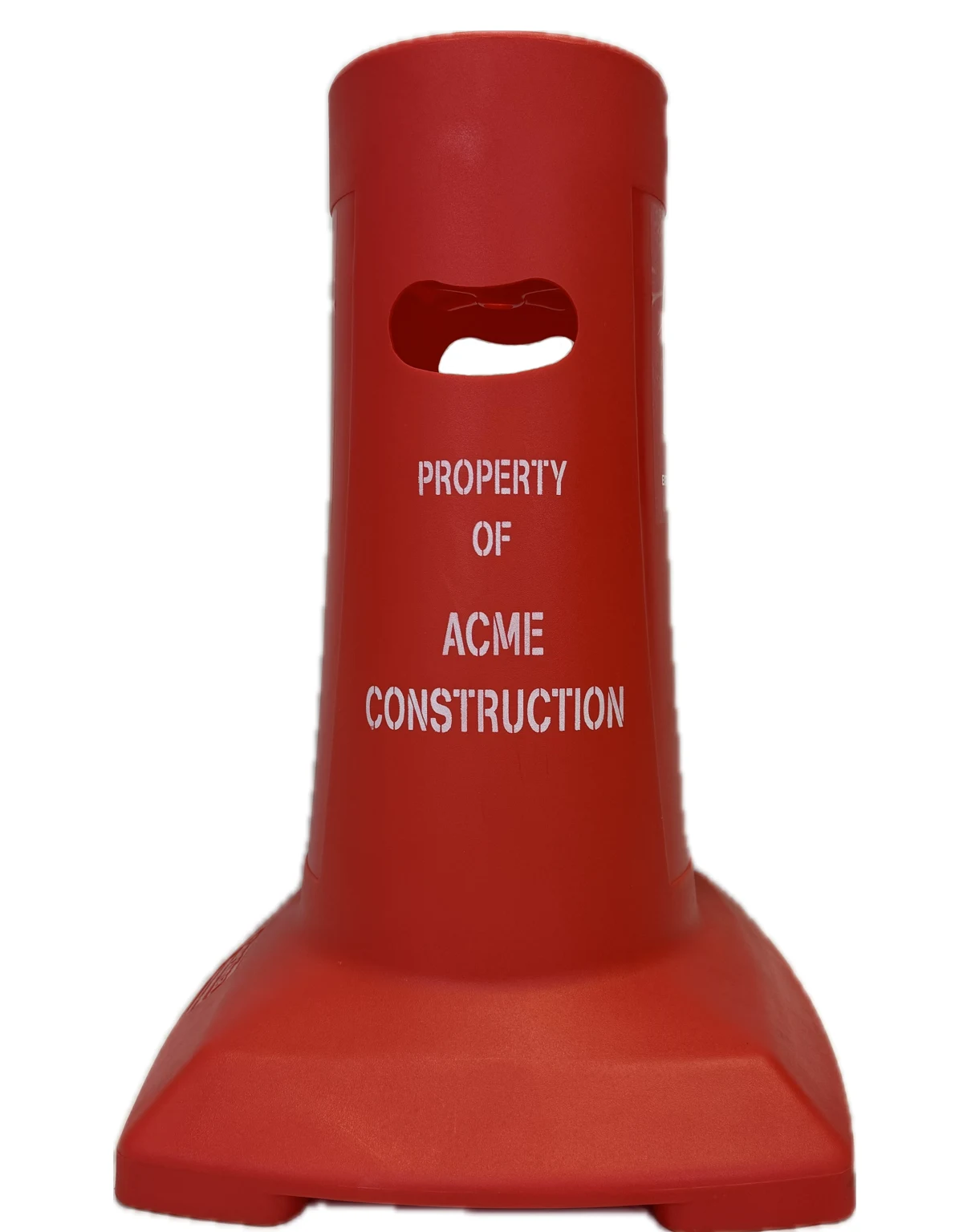 33\" Tall, Red HDPE Plastic, OSHA Compliant, Fire Extinguisher Stand w/Custom Lettering on One Side
