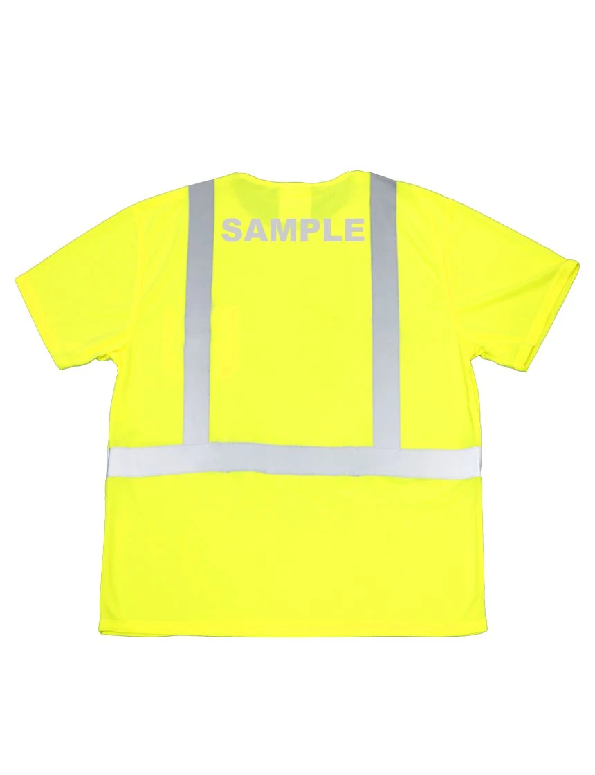 liberty safety moisture wicking hi vis t shirt class 2  custom reflective text xl