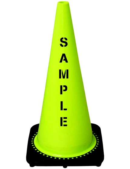 Lime 28\" 7.0 Lb. Black Base Cone with Custom Stencil