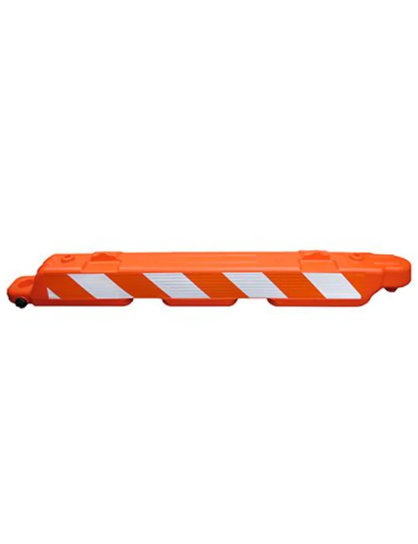 Lo-Pro Airport Barricade, 10\"W x 10\"H x 96\"L, Orange, High Intensity (HI) Orange \u0026 White Reflective Sheeting