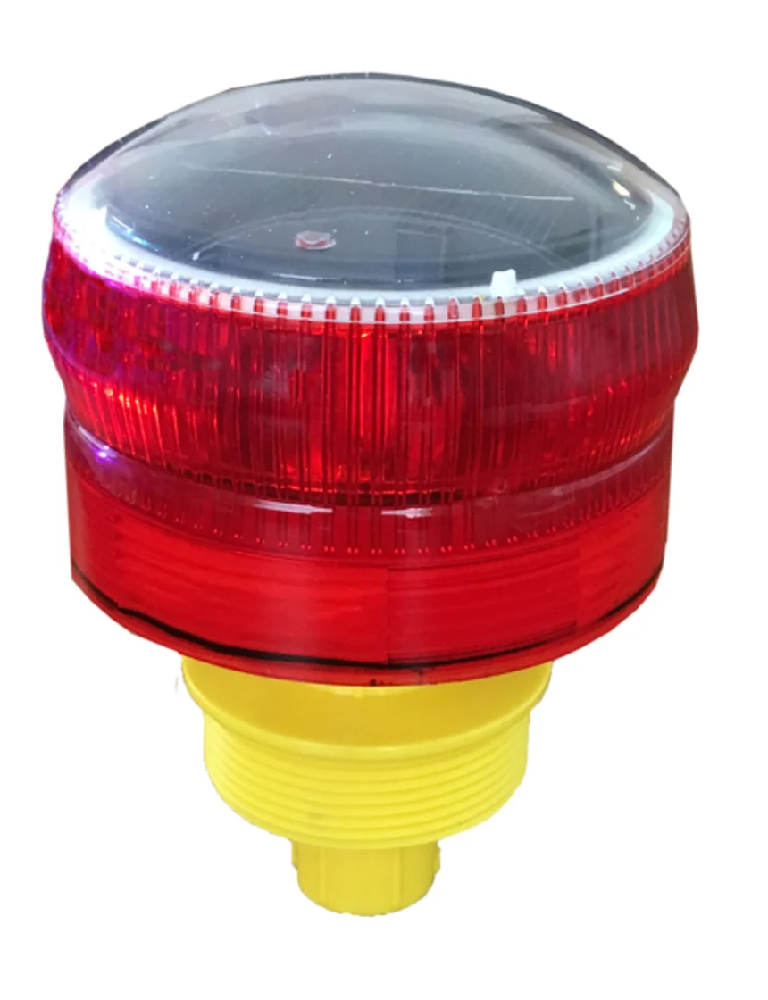 Solar Powered, 360-Degree, Red Flasher for Lo-Pro Airport Barricade (Screws into Fill Hole on Barricade)