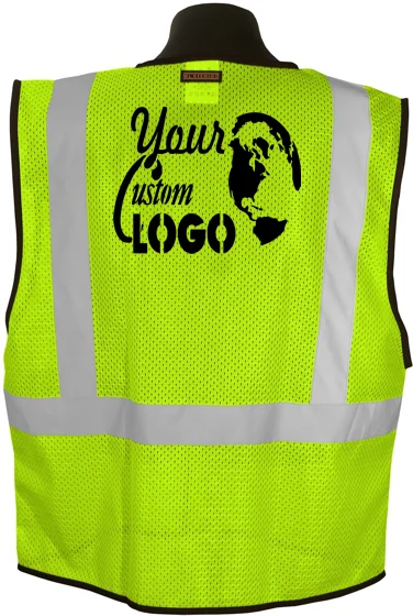 economy class 2 mesh ground crew vest lime traditional stripes 2xl to 3xl custom vest logo