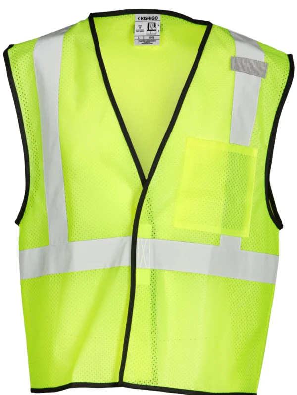 economy class 2 mesh ground crew vest lime traditional stripes large to x large