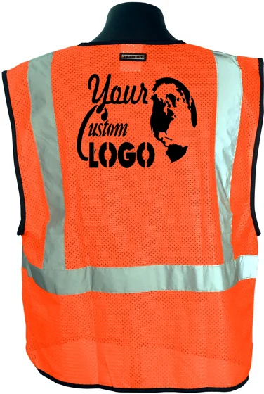 Orange Mesh, Class 2 Vest, Size S-M with Custom Logo