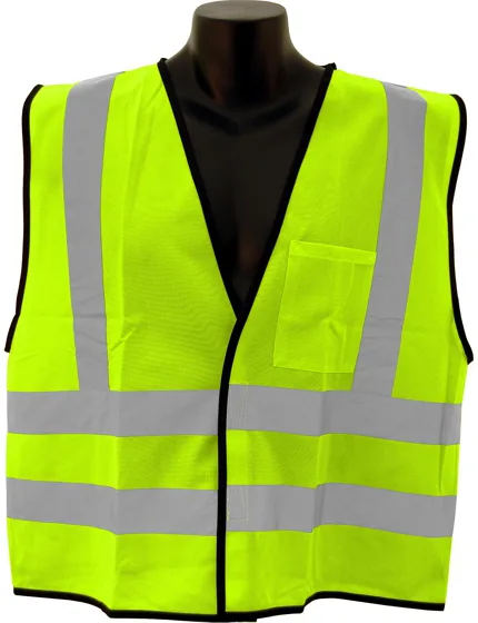 Lime Knit Vest, Class 2, V-Back Stripes, Size 2XL-4XL