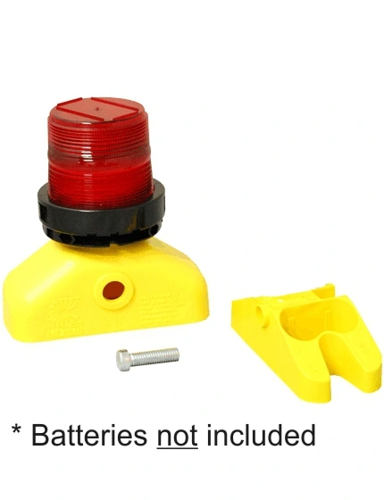 3 Volt, LED, D-Cell, Airport Barricade Light with Photo-Cell, Red 360 degree lens