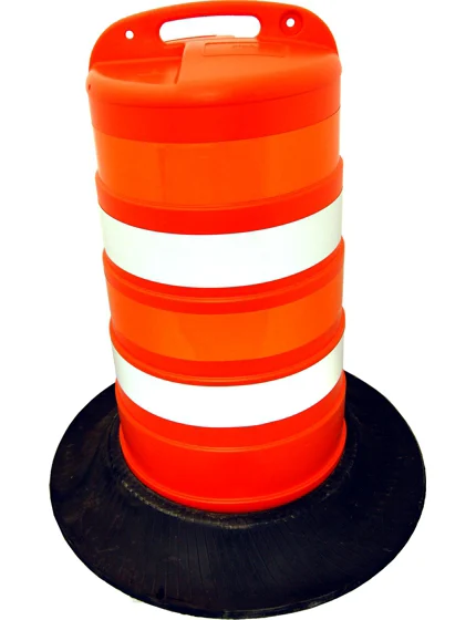 Plastic Drum with 4\" Stripes and Base