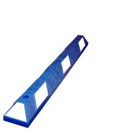 4\u0027 Recycled Rubber Parking Block w/Blue Reflective Tape \u0026 LDT Fasteners for Concrete