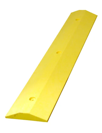 4\u0027 Yellow \u0027Economy\u0027 Recycled Plastic Speed Bump with 12\" Galvanized Steel Spikes