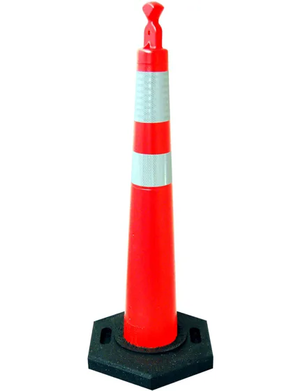 42\" Grabber Cone with 6\" \u0026 4\" Reflective Collar and 16 Lb. Recycled Rubber Base