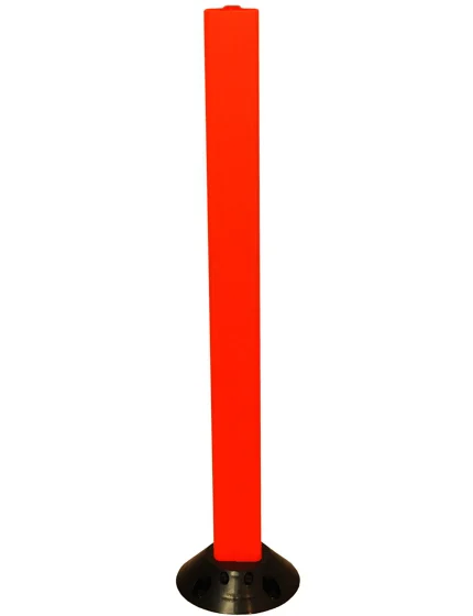 42\" Orange Clover-Leaf Urethane Delineator Post, Surface Mount Base with Two (2) Bundy Adhesive Pads