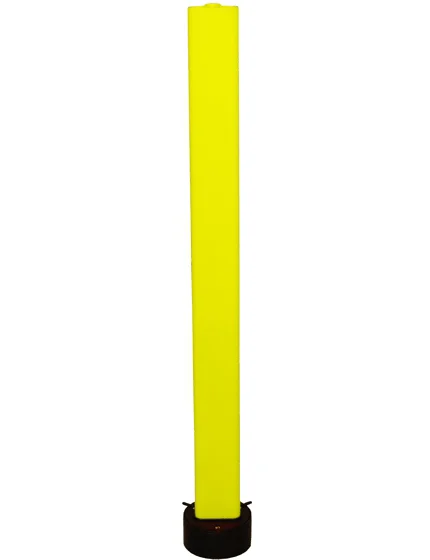 42\" Yellow Clover-Leaf Urethane Delineator Post, Surface Mount Base with Two (2) Bundy Adhesive Pads