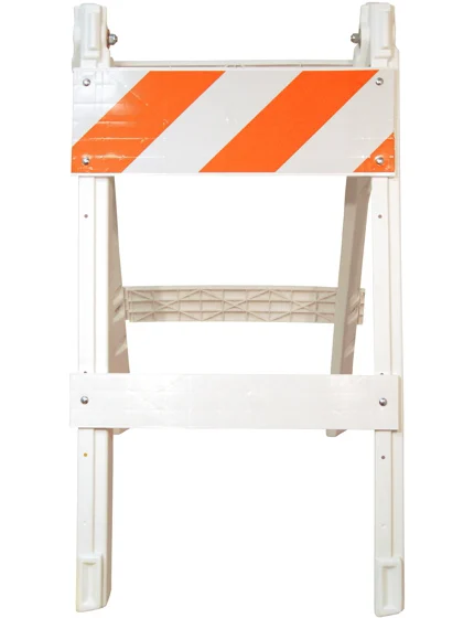 45\" H x 24\" W  Folding Plastic Type I Barricade w/Engineer Grade (EG) Reflective Sheeting