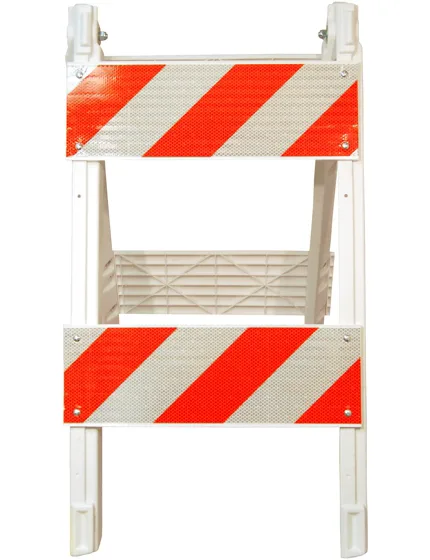 45\" H x 24\" W Folding Plastic Type II Barricade w/High Intensity Sheeting