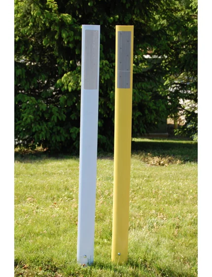 56\" Tall, Reflective, White, Flexible Delineator Post w/12\" Galvanized U-Channel Stake