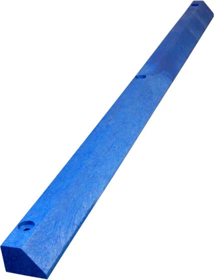 6\u0027 Blue, Economy Solid Recycled Plastic Parking Block w/8\" Lags \u0026 Anchors