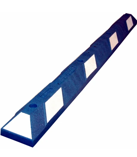 6\u0027 Blue Recycled Rubber Parking Block w/White Reflective Tape \u0026 Wedge Bolt Fasteners for Concrete