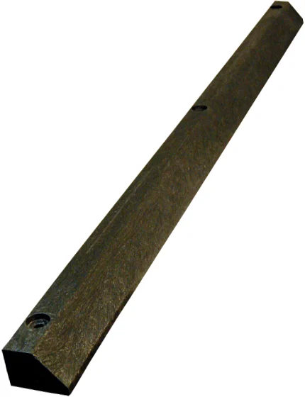 6\u0027 Charcoal Gray, Economy Solid Recycled Plastic Parking Block w/5\" Concrete Fasteners