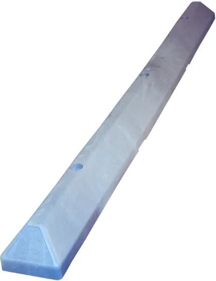 6\u0027 Gray \u0027Commercial\u0027 Parking Block with three (3) Wedge-Bolt fasteners for Concrete