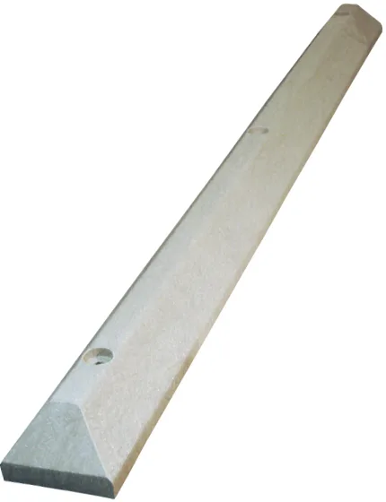 6\u0027 Gray, Heavy-Duty Solid Recycled Plastic Parking Block w/ 8\" Lags \u0026 Anchors