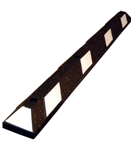 6\u0027 Recycled Rubber Parking Block w/White Reflective Tape \u0026 Wedge Bolt Fasteners for Concrete