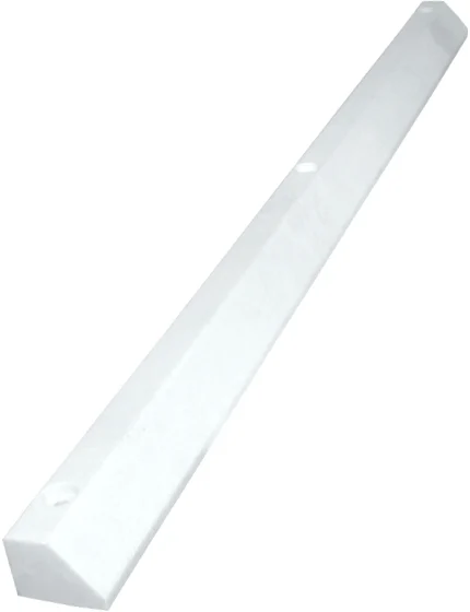 6\u0027 White, Economy Solid Recycled Plastic Parking Block w/8\" Lags \u0026 Anchors