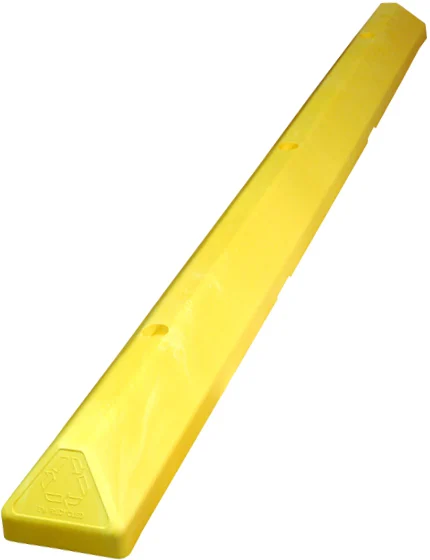 6\u0027 Yellow \u0027Commercial\u0027 Parking Block with three (3) Wedge-Bolt fasteners for Concrete