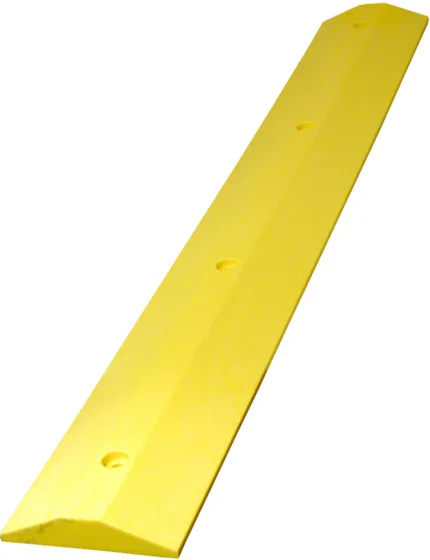 6\u0027 Yellow \u0027Economy\u0027 Recycled Plastic Speed Bump with 12\" Galvanized Steel Spikes