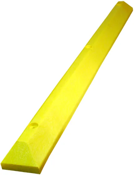 6\u0027 Yellow, Heavy-Duty Solid Recycled Plastic Parking Block w/12\" Galvanized Steel Spikes