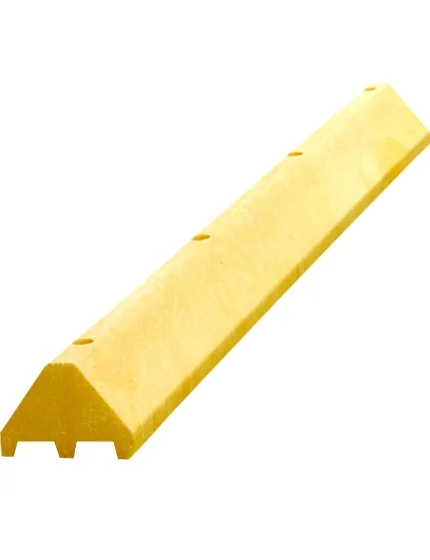8\u0027 Long x 9.5\" Wide x 7\" Tall, Solid Yellow, Recycled Plastic Truck Block with 18\" Galvanized Spikes