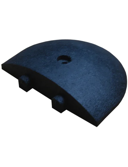 9\" Rounded End Cap for Rubber Speed Bump w/12\" Galvanized Steel Spike