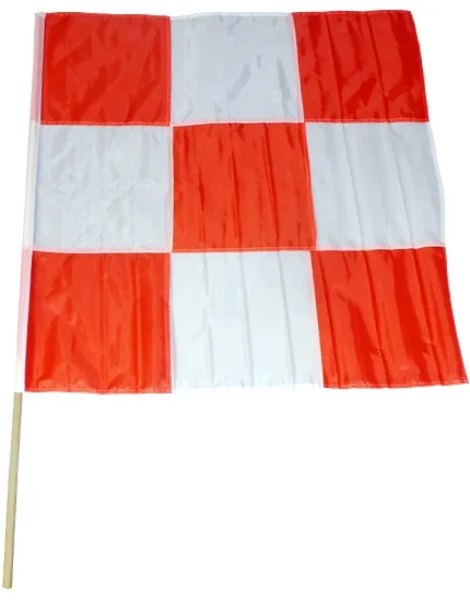 36\" Orange \u0026 White Checkered Airport Flag with 48 inch handle