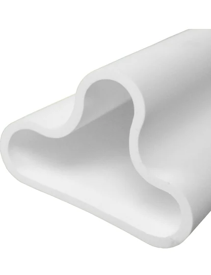 42\" White Clover-Leaf Urethane Delineator Post, Surface Mount Base, 2 Ref Stripe, Two (2) Bundy Pad
