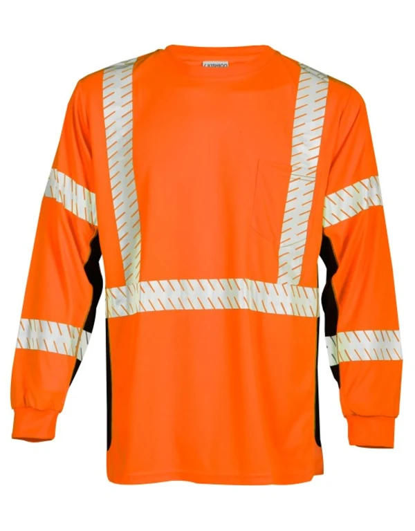 Kishigo® Orange Premium Black Series Long Sleeve Class 3 T-Shirt