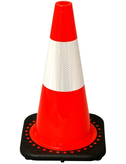Orange 18\" Black Base Cone with 6\" Reflective Collar