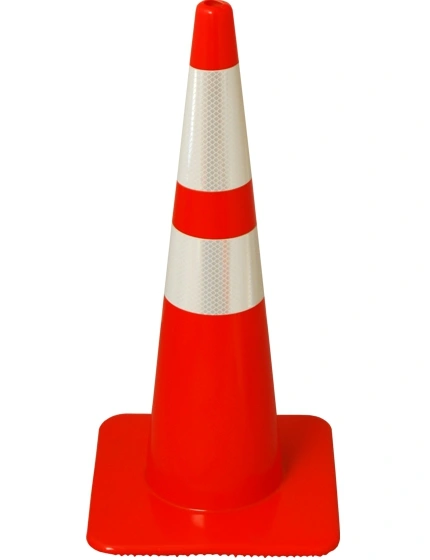 Orange, 28\", 5.0 Lb., Flow Molded Traffic Cone w/6\" \u0026 4\" Reflective Collars