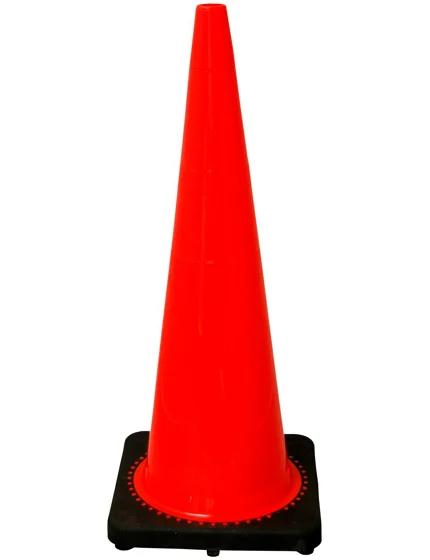 Orange 36\" 12.0 Lb. Black Base Cone