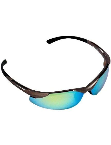 Z87+ Safety Sunglasses (light, wrap around lens, champagne frame, gold mirror anti-fog lens)