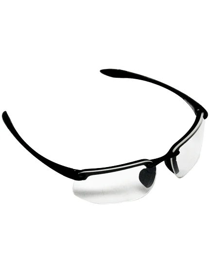 Z87+ Safety Sunglasses (rectangular lens, matte-black frame, clear anti-fog lens)