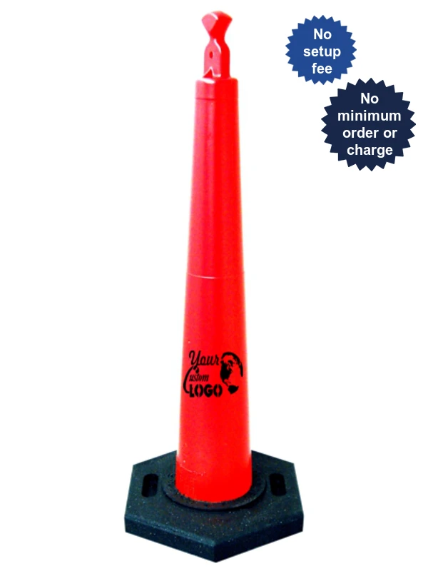 42\" \"Grabber\" Traffic Cone with 16 Lb. Rubber Base