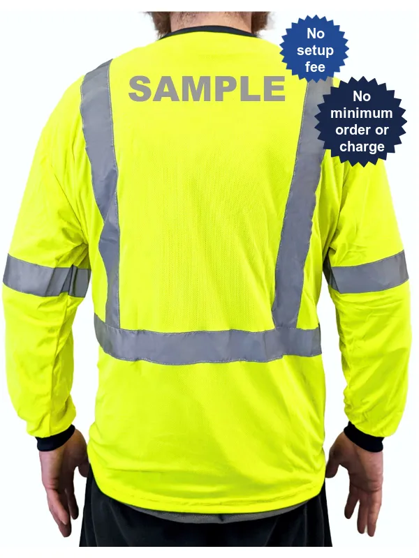 Liberty™ Moisture Wicking Lime Long Sleeve Class 2 T-Shirt