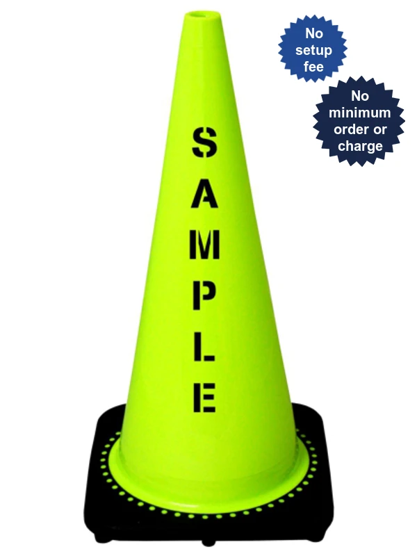 Lime 28\" 7.0 Lb. Black Base Cone with Custom Stencil